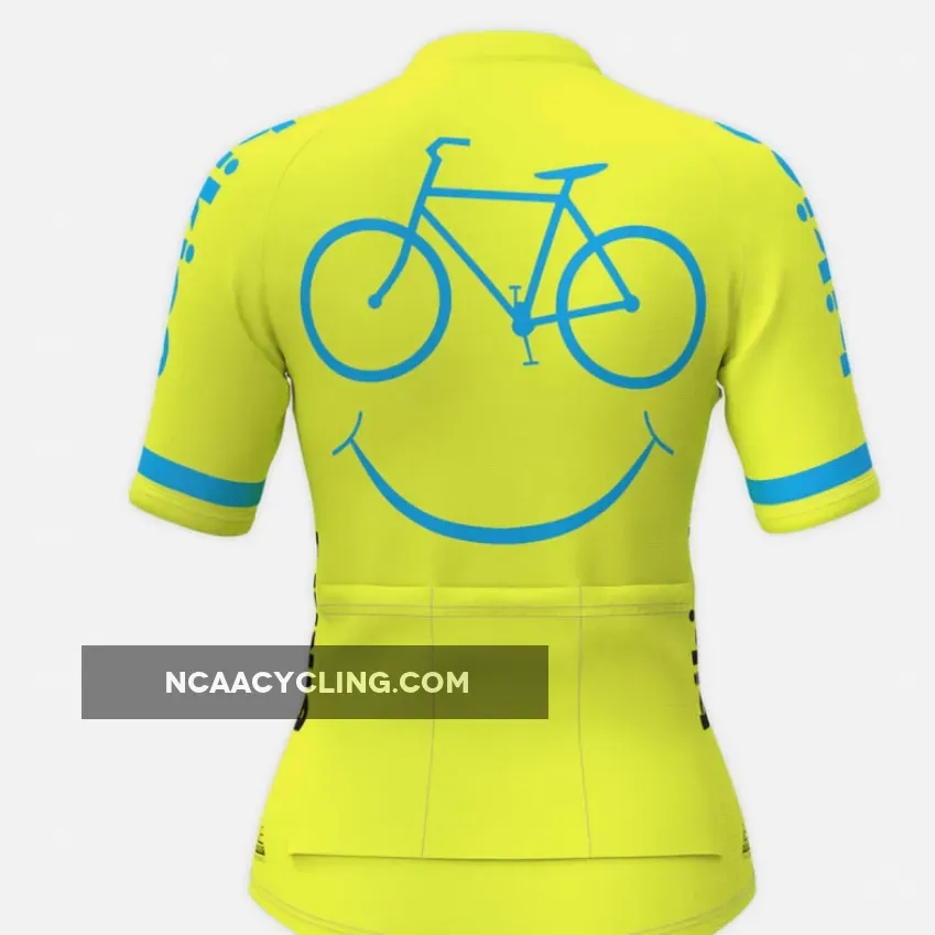Bicycle Smile Emoji Women's Cycling Jersey Yellow To Buy
