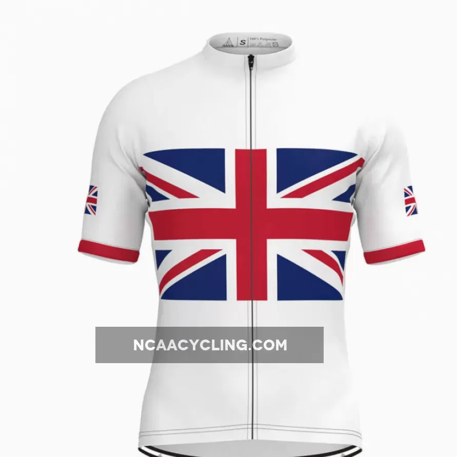 United Kingdom Flag Men's Cycling Jersey White Outlet