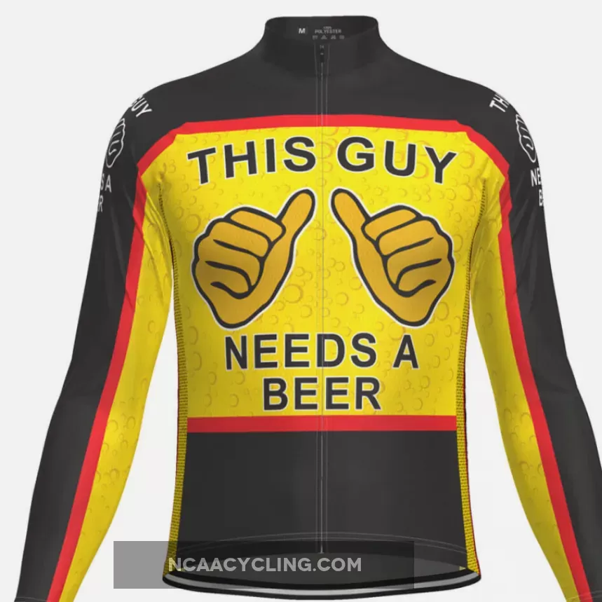 This Guy Needs A Beer Long Sleeve Cycling Jersey To Buy