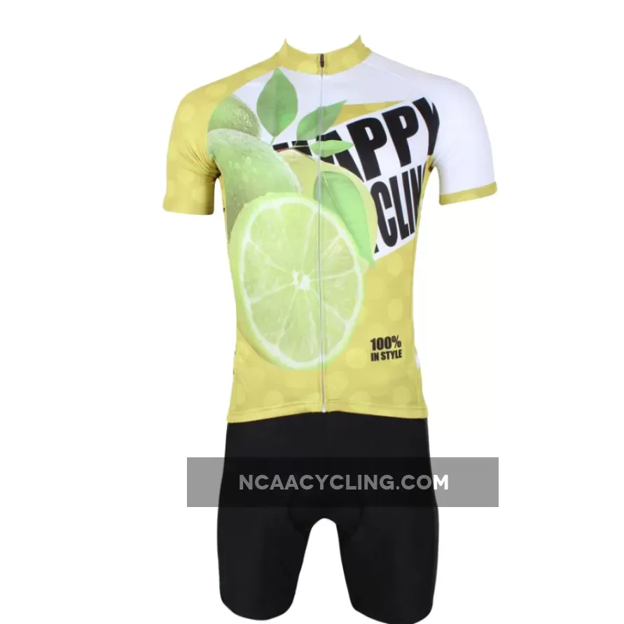 Happy Cycling Summer Fruit Lemon Men's Short-Sleeve Cycling Jersey Suit NO.177
