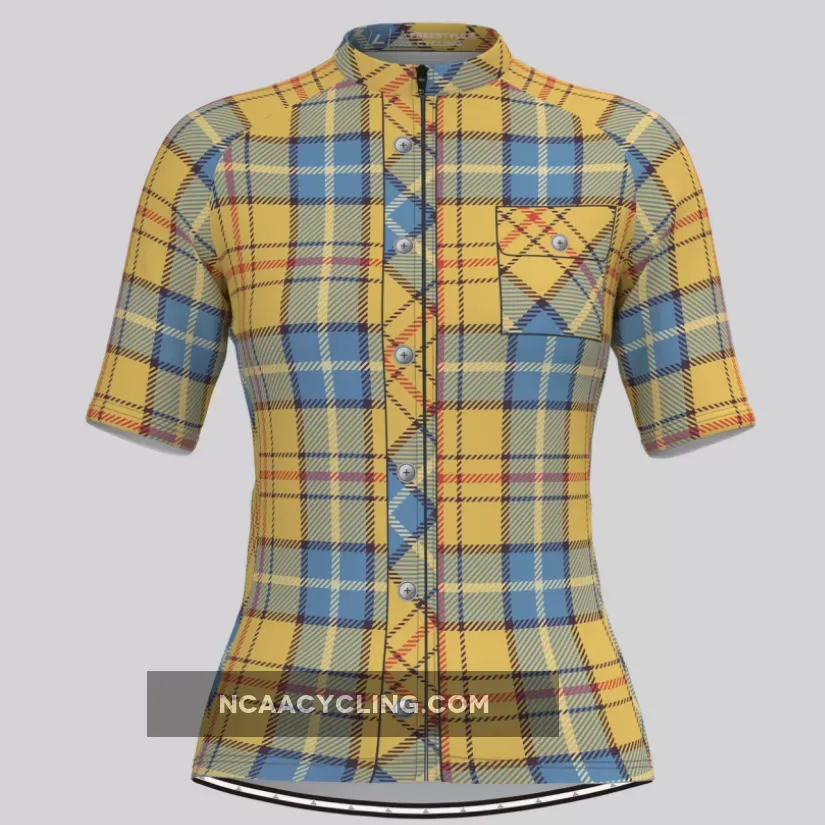 Plaid Checkered Shirt V20 Women's Cycling Jersey For Sale