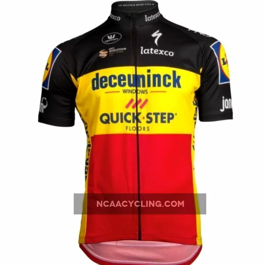 2019 Deceuninck-Quick-Step belgian champ Short Sleeve cycling Jersey bike clothing Cycle apparel Shirt