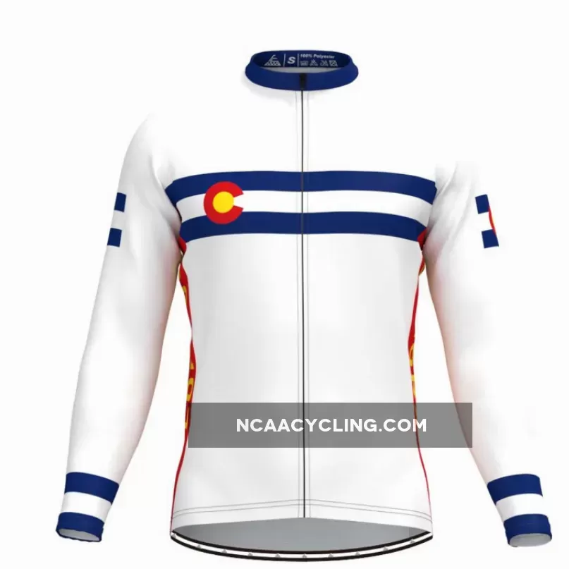 Colorado State Flag Men's LS Cycling Jersey White Brand New