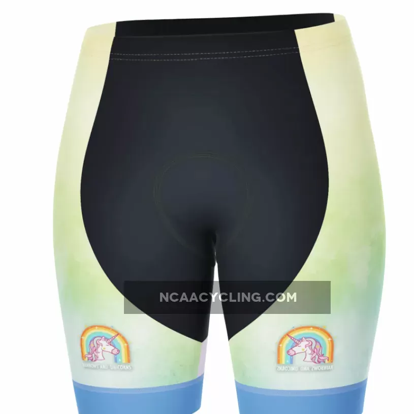 Women's Rainbows and Unicorns Gel Padded Cycling Shorts Womens Rainbows