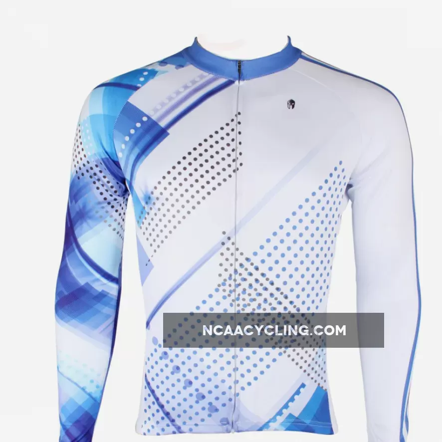 Men's Blue Long-sleeve Cycling Jersey with Patterns for Outdoor Sport Leisure Sport Breathable and Quick Dry Winter Bike Shirt Bicycle clothing 199 (velvet)