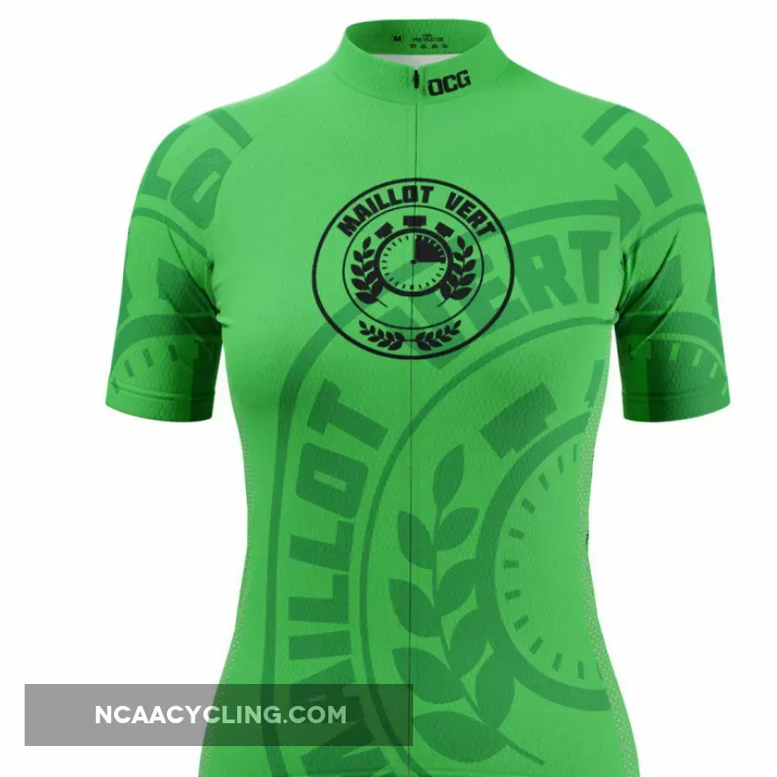 Women's Green Sprinters Maillot Vert Short Sleeve Cycling Jersey