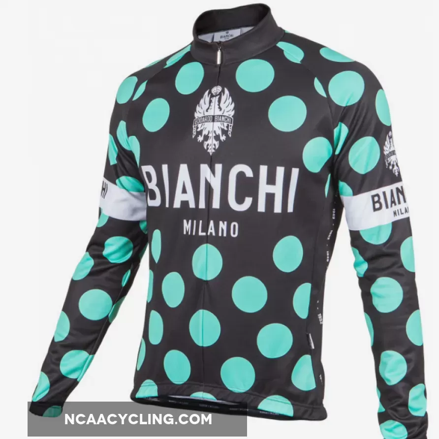 Bianchi Milano Storia1 Black Polka Dot Long Sleeve Jersey,