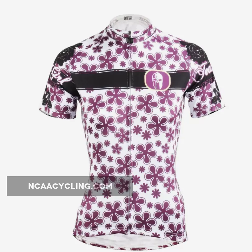 Ilpaladino Purple-flower Summer Women's Quick Dry Short-Sleeve Cycling Jersey Exercise Bicycling Pro Cycle Clothing Racing Apparel Outdoor Sports Leisure Biking Shirts Breathable Sport Clothes NO.608