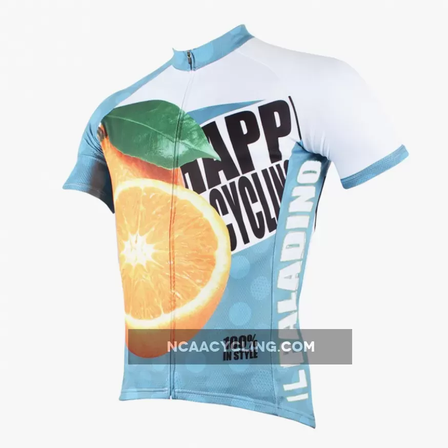 Happy Cycling Summer Fruit Orange Men's Short-Sleeve Cycling Jersey Suit NO.176
