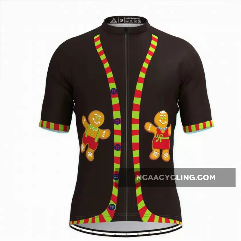 Ugly Christmas Sweater Vest Cycling Jersey-Gingerbread Man
