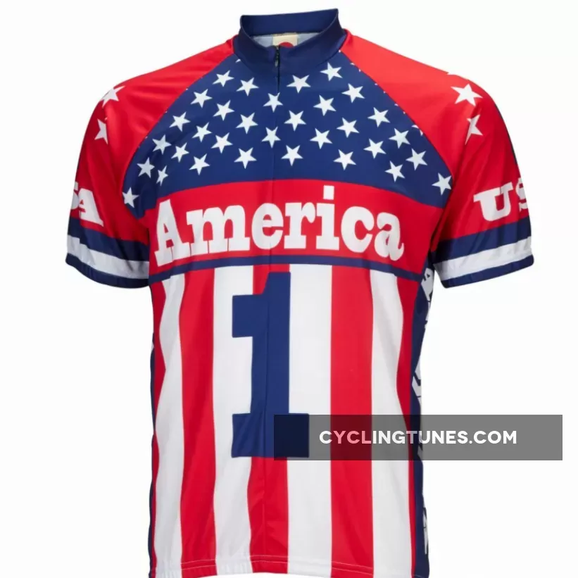 America One Stars & Stripes Short sleeve half zip men's cycling jersey