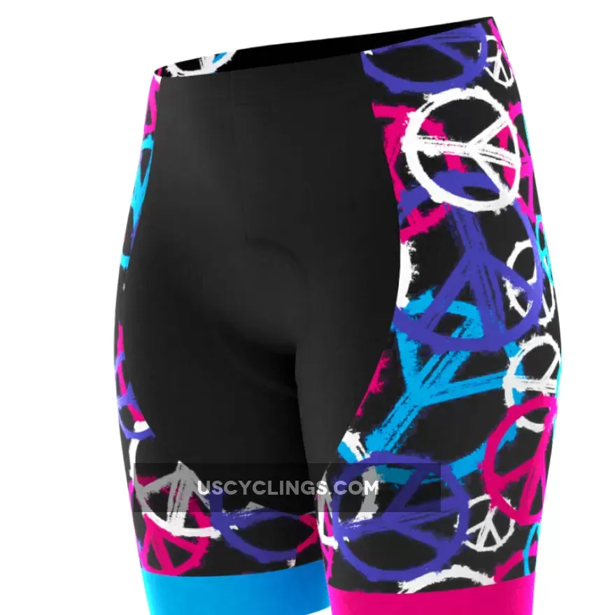 Women's Purple Peace Padded Cycling Shorts For Sale