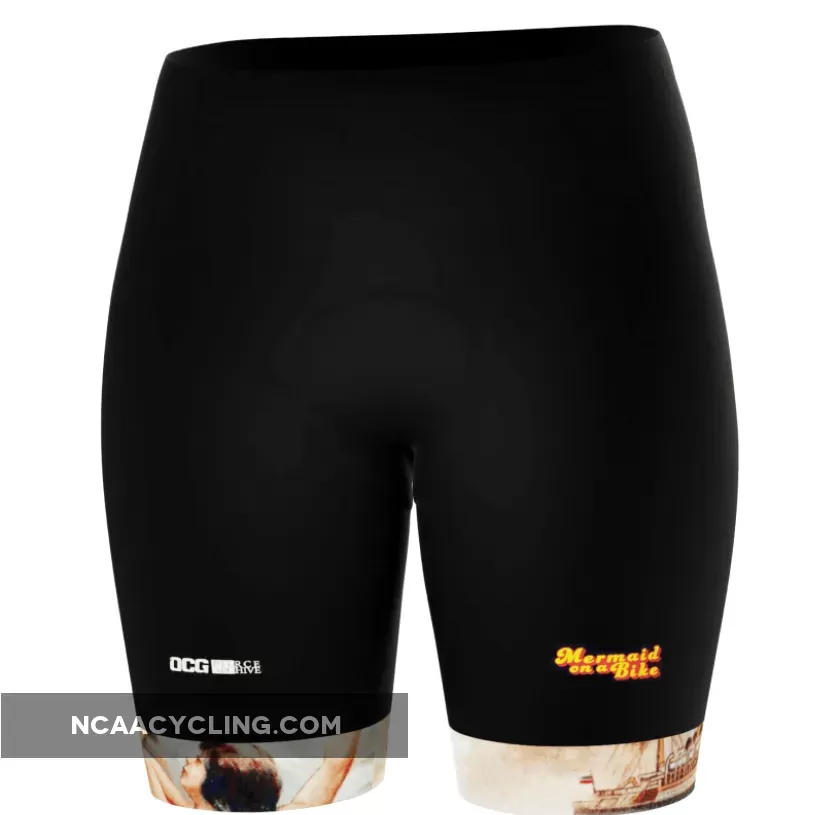 Women's The Mermaid Series 1 Gel Padded Cycling Shorts, Mermaid Biker Shorts