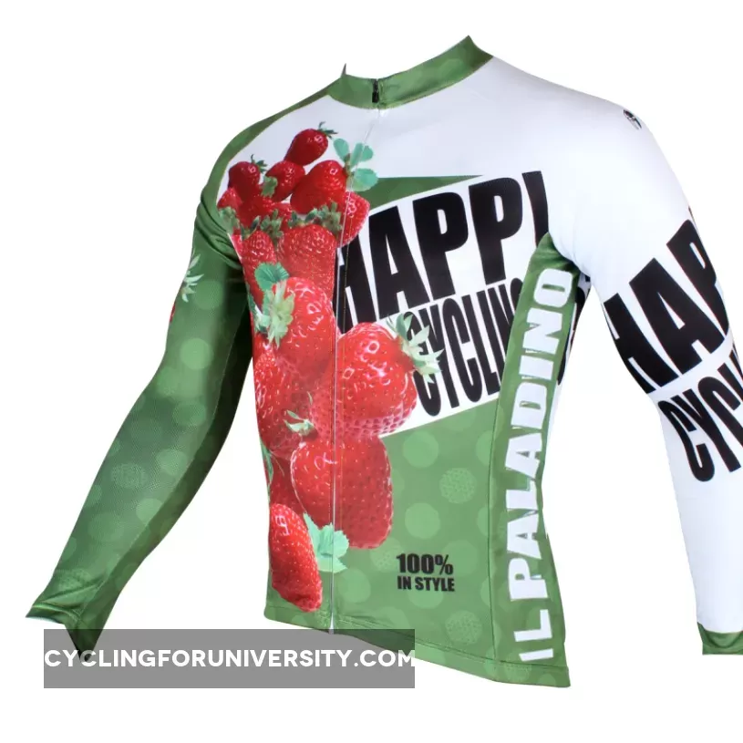 Happy Cycling Summer Fruit Strawberry Men's Short/Long-Sleeve Cycling Jersey Biking Shirts Breathable Outdoor Sports Gear Leisure Biking T-shirt Sports Clothes NO.174