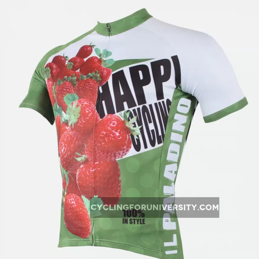 Happy Cycling Summer Fruit Strawberry Men's Short/Long-Sleeve Cycling Jersey Biking Shirts Breathable Outdoor Sports Gear Leisure Biking T-shirt Sports Clothes NO.174