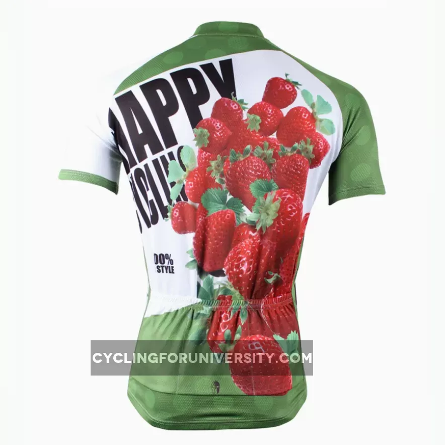 Happy Cycling Summer Fruit Strawberry Men's Short/Long-Sleeve Cycling Jersey Biking Shirts Breathable Outdoor Sports Gear Leisure Biking T-shirt Sports Clothes NO.174