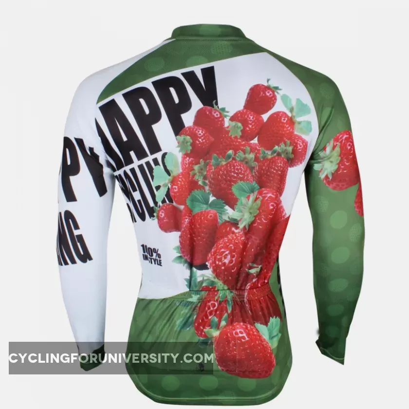 Happy Cycling Summer Fruit Strawberry Men's Short/Long-Sleeve Cycling Jersey Biking Shirts Breathable Outdoor Sports Gear Leisure Biking T-shirt Sports Clothes NO.174
