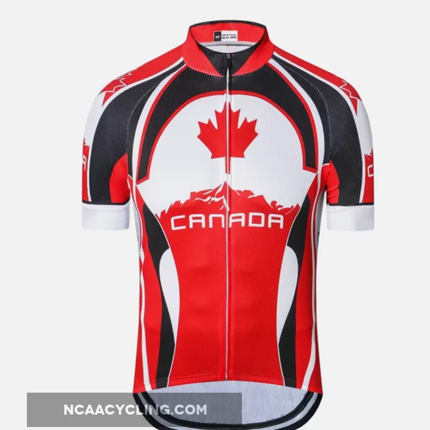 Canada Maple Leaf Men's Cycling Jersey Red White Black