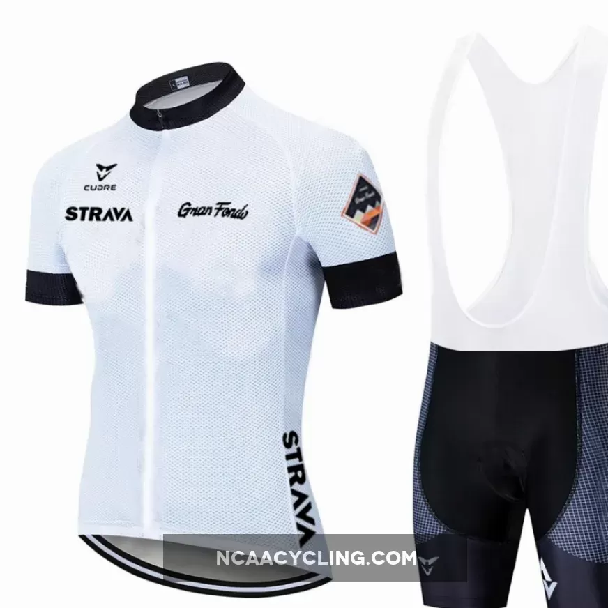 Cycling Jersey Suit 2022 new white STRAVA Pro Bicycle Team Short Sleeve Summer breathable Cycling Clothing Sets
