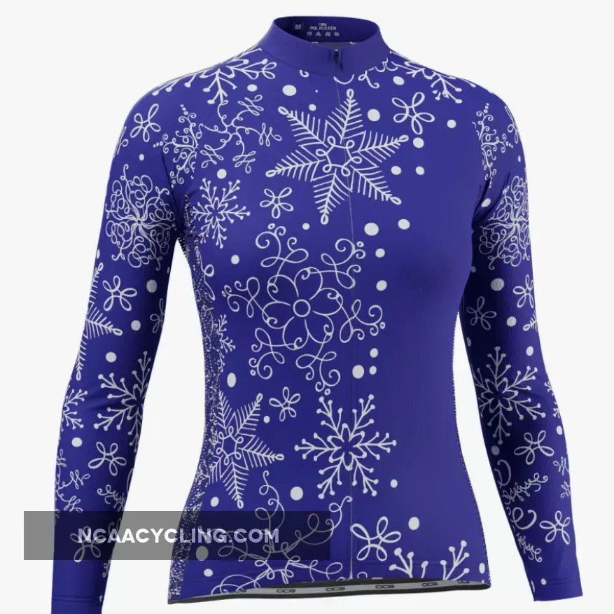 Women's Festive Snowflake Long Sleeve Cycling Jersey Online