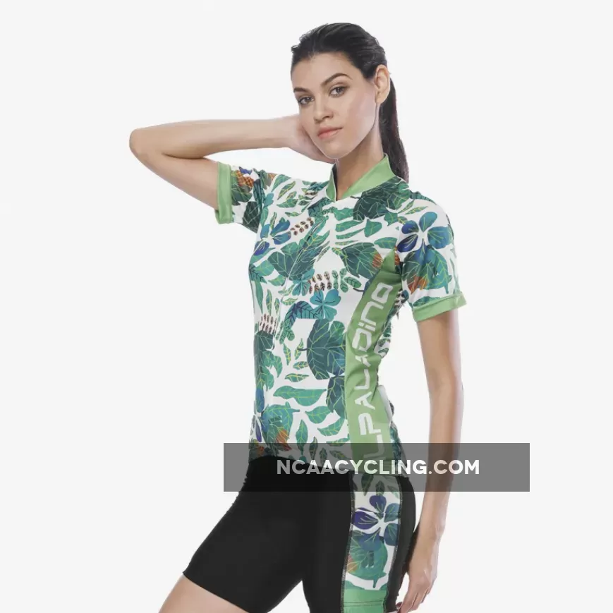 Tropical Plant Fresh Green Leaves Nordic Style Women's Cycling Short-sleeve Bike Jersey/Kit T-shirt Summer Spring Road Bike Wear Mountain Bike MTB Clothes Sports Apparel Top / Suit NO. 803