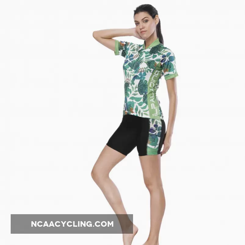 Tropical Plant Fresh Green Leaves Nordic Style Women's Cycling Short-sleeve Bike Jersey/Kit T-shirt Summer Spring Road Bike Wear Mountain Bike MTB Clothes Sports Apparel Top / Suit NO. 803