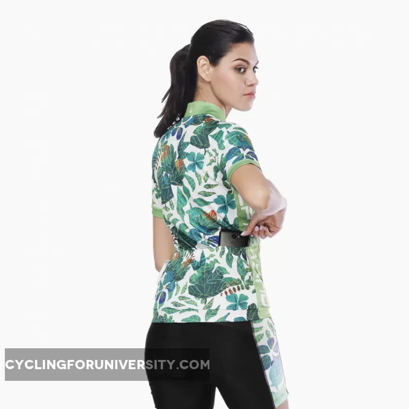 Tropical Plant Fresh Green Leaves Nordic Style Women's Cycling Short-sleeve Bike Jersey/Kit T-shirt Summer Spring Road Bike Wear Mountain Bike MTB Clothes Sports Apparel Top / Suit NO. 803