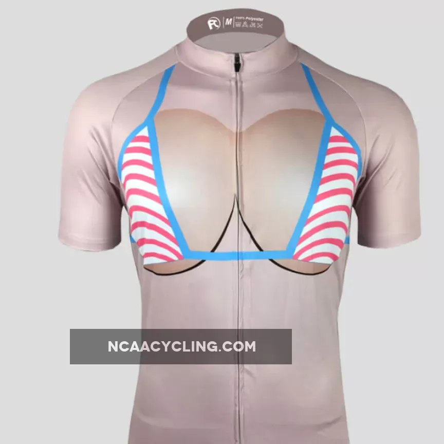Pink Stripe Bikini Men Cycling Jersey Outlet