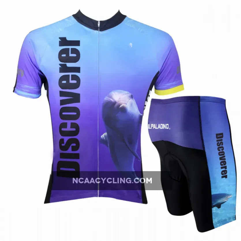 [Discoverer series ] llpaladino Shark Dolphin Nature Blue Short-sleeve Cycling Suit/Jersey Jacket- Summer Spring Clothes Sportswear Pro Cycle Clothing Racing Apparel Outdoor Sports Leisure Biking T-shirt NO.304