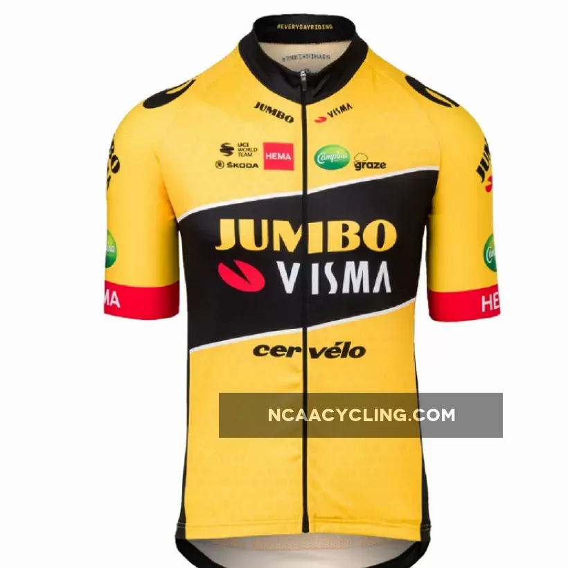 Team Jumbo-Visma 2022 Replica Cycling Jersey Short Sleeve