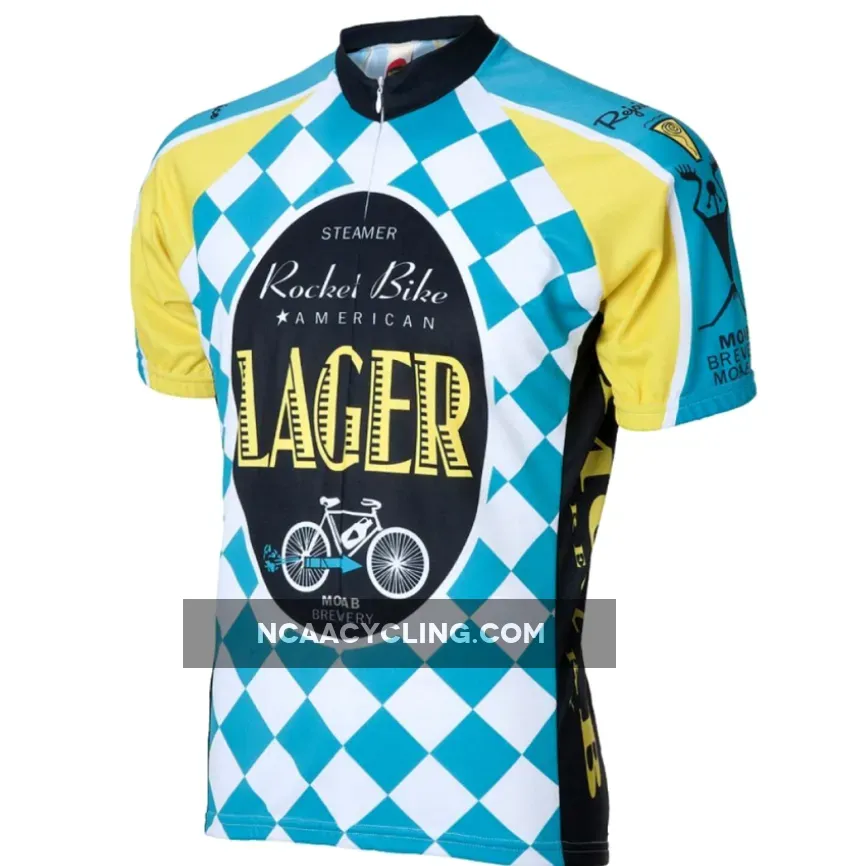 Moab Brewery Rocket Bike Lager beer Men's 15' Zip Short Sleeve Cycling Jersey Rocket Cyclist