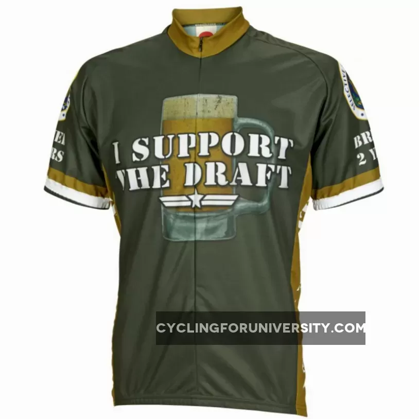 I Support the Draft Beer Short sleeve 16" zip men's cycling jersey