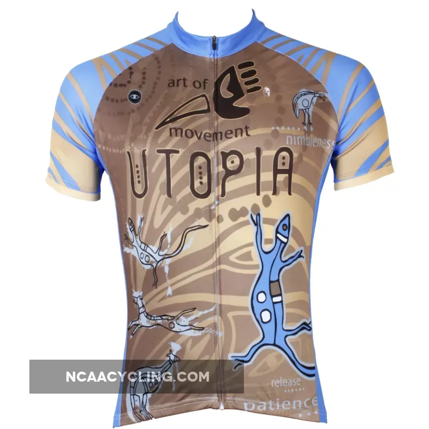 Ilpaladino Utopia Blue Lizard Men's Breathable Short-Sleeve Cycling Jersey Bicycling Shirts Summer Quick Dry Sportswear Apparel Outdoor Sports Gear Leisure Biking T-shirt NO.526