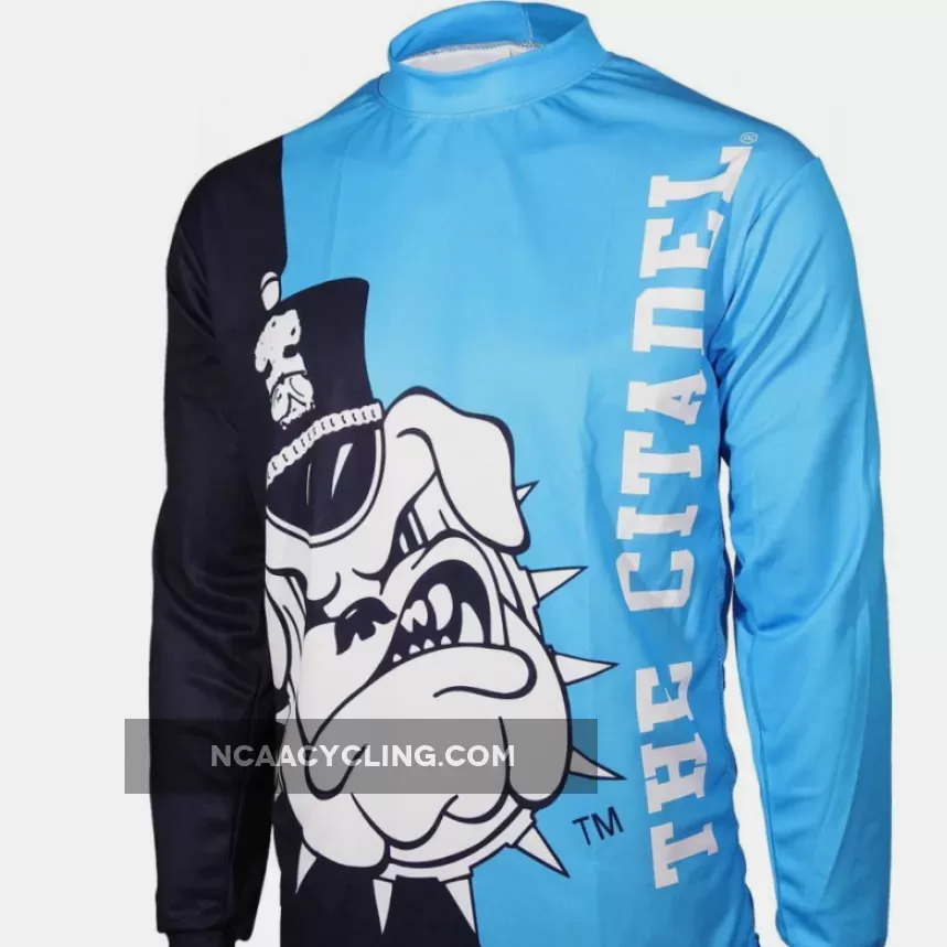 NCAA The Citadel, The Military College of South Carolina Citadel Bulldogs Long Sleeve MTB Bike Cycling Jerseys Z-1905446
