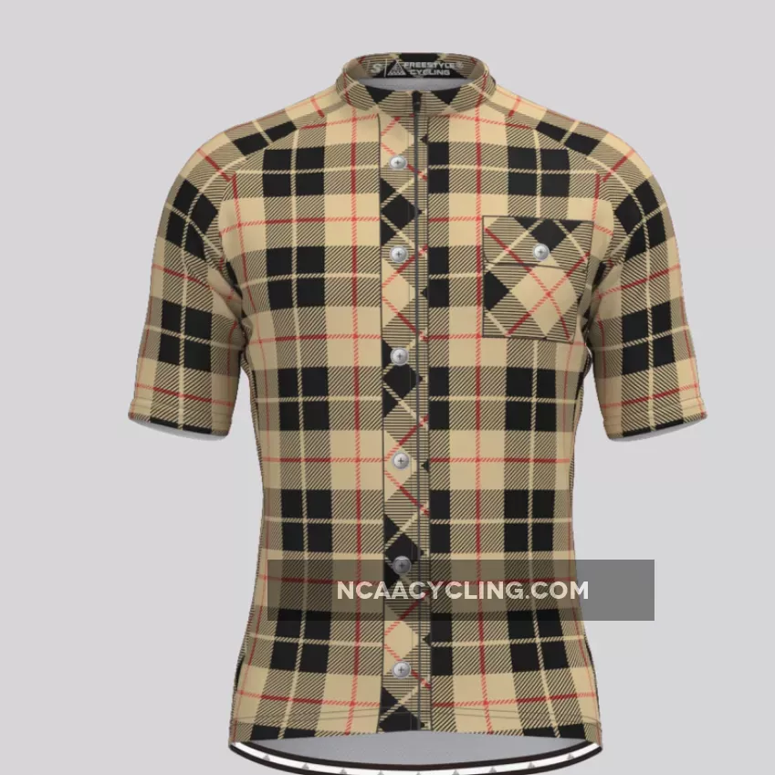 Plaid Checkered Shirt V15 Men's Cycling Jersey Brand New