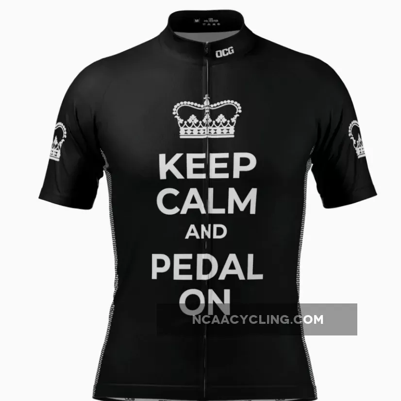 Men's Keep Calm and Pedal On Short Sleeve Cycling Jersey / Pedal Clothing