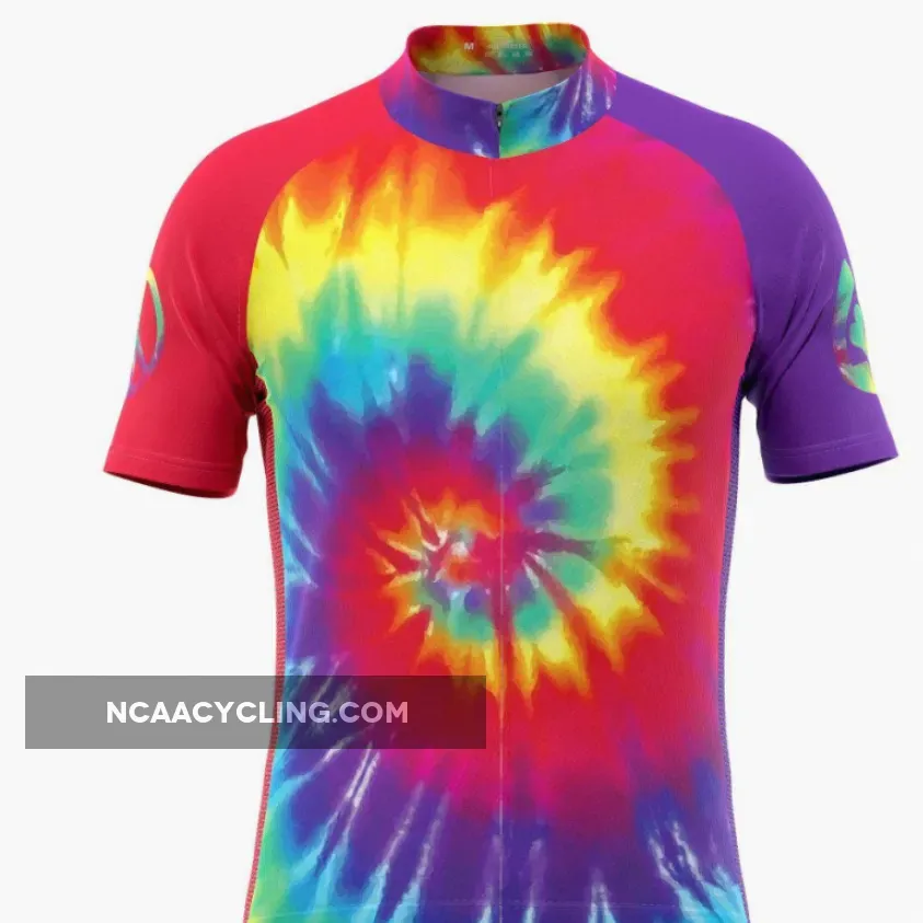 Men's Tie Dye Short Sleeve Cycling Jersey Tie Dye Jersey