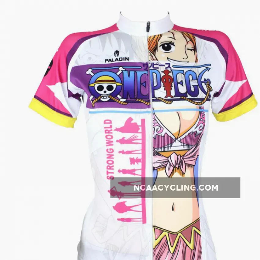 Ilpaladino ONE PIECE Series Woman's Summer Sport Cycling Jersey/Suit Apparel Outdoor Sports Gear Leisure Biking T-shirt Cartoon World Nami/Robin/Luffy/Pirate Empress/Chopper