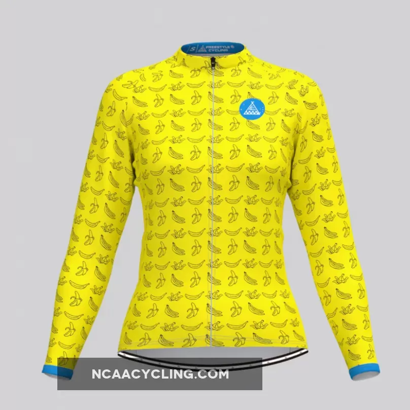 Women's Banana Undress Me LS Cycling Jersey Brand New