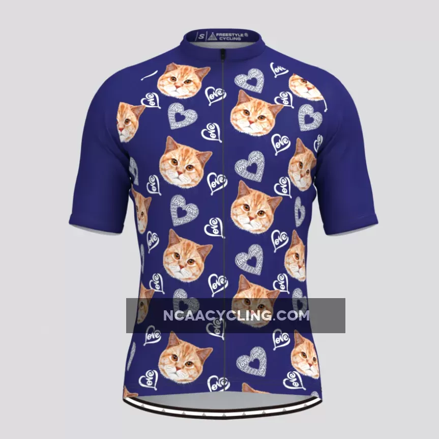 Custom Cat Face V4 Men's Jersey-Purple New Releases