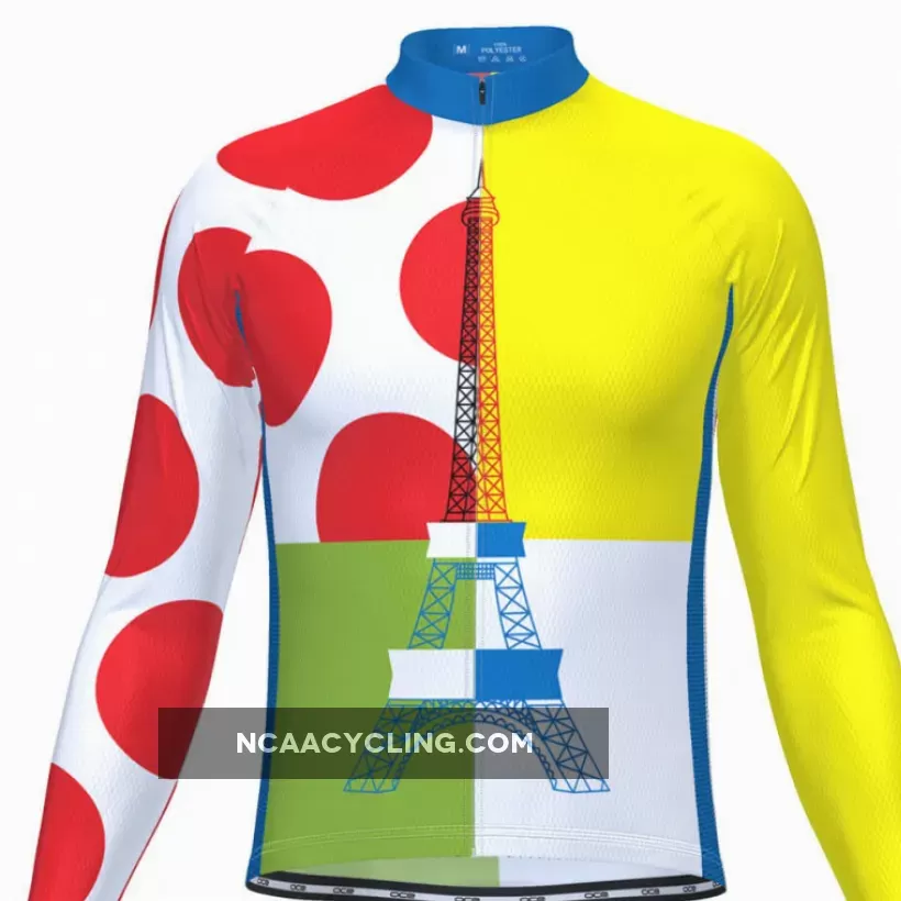 Men's Tour de France Leaders KOM Sprinters Long Sleeve Cycling Jersey