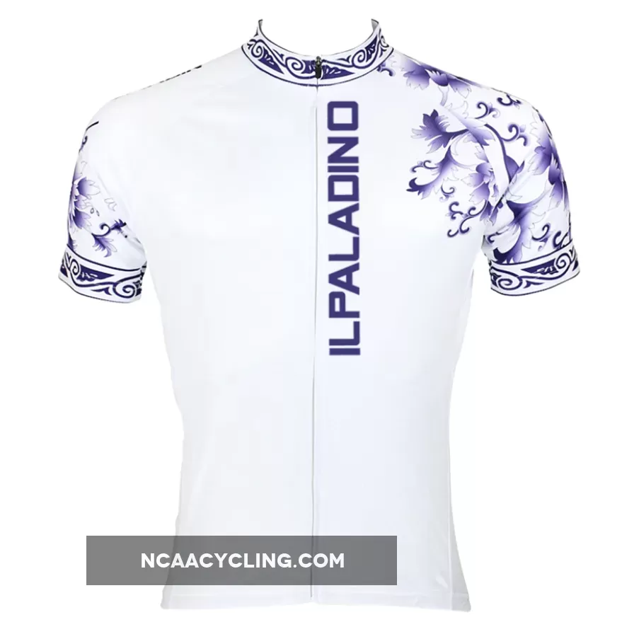 Ilpaladino Blue and White Porcelain Pattern Breathable Cycling Jersey Men's Short-Sleeve Sport Bicycling Summer Spring Autumn Pro Cycle Clothing Racing Apparel Outdoor Sports Leisure Biking shirt NO.024