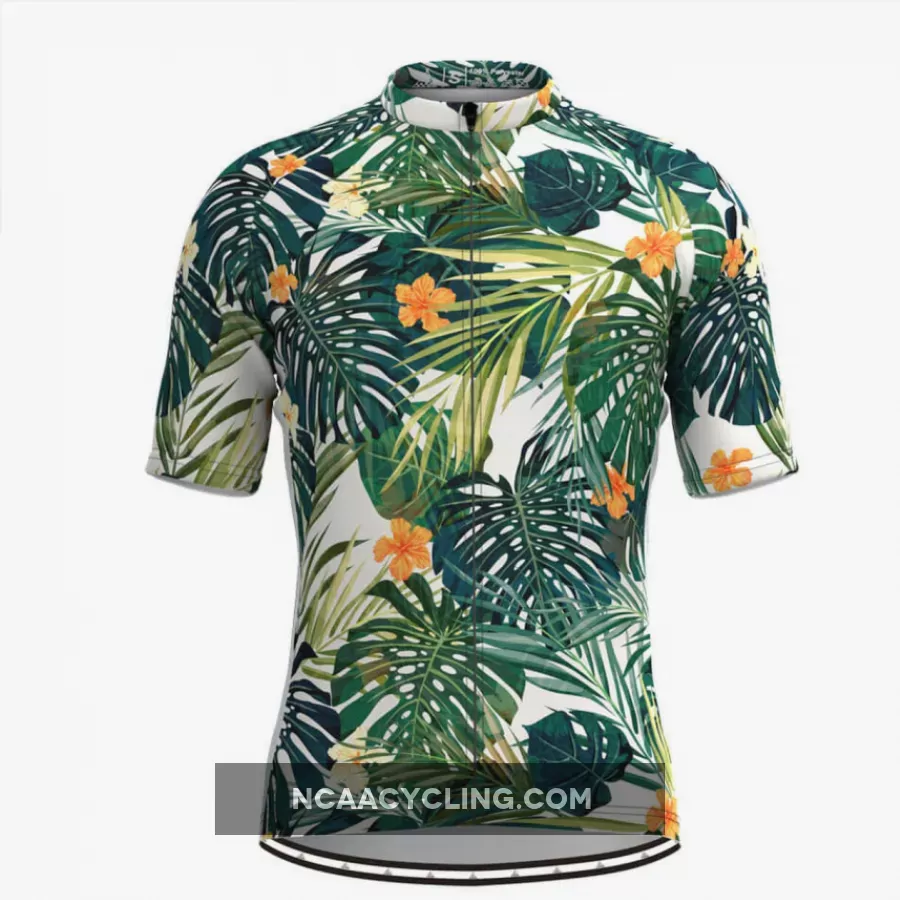 Men's Floral Aloha Hawaiian Cycling Jersey Brand New
