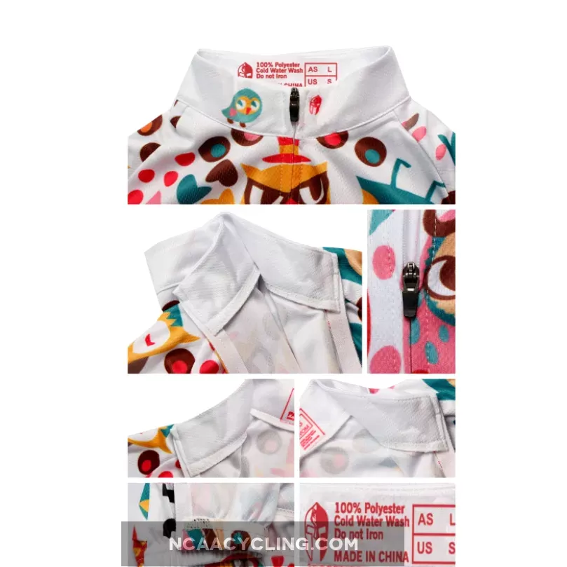 Ilpaladino lively Owl Women's Quick Dry Short-Sleeve Cycling Jersey Biking Shirts Breathable Summer Apparel Outdoor Sports Gear Clothes NO.195