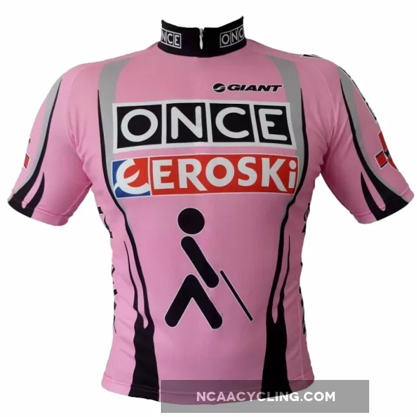 2001-2003 ONCE EROSKI vintage Unique Cool Short Sleeve cycling Jersey Pink