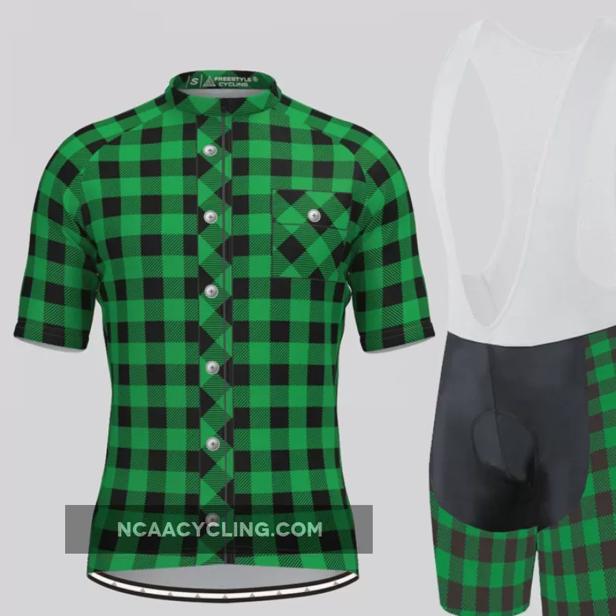 Plaid Checkered Shirt V2 Men's Cycling Kit Green Brand New