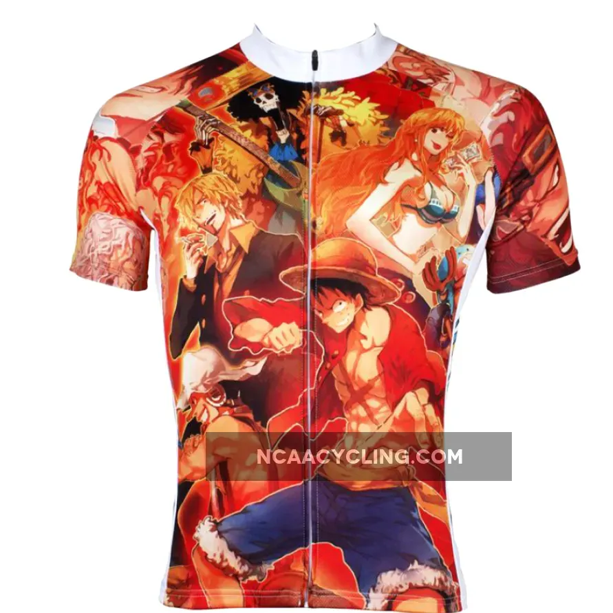 Ilpaladino ONE PIECE Members Luffy Man's Summer Sport Cycling Jersey Spring Autumn Exercise Bicycling Pro Cycle Clothing Racing Apparel Outdoor Sports Leisure Biking Shirts Cartoon World
