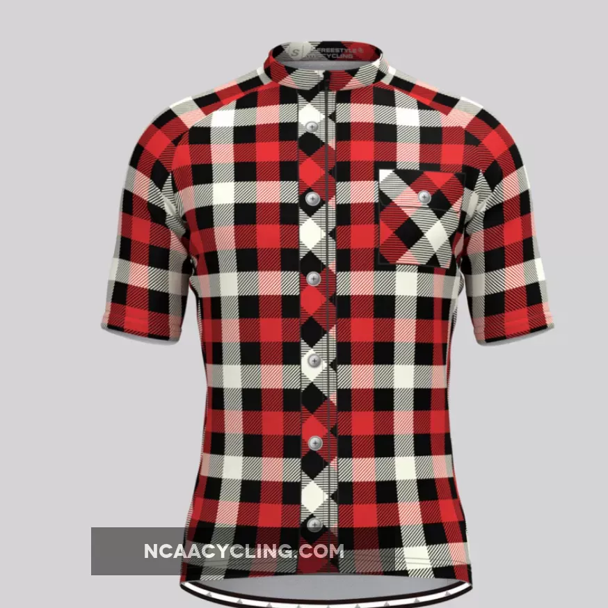 Plaid Checkered Shirt V16 Men's Cycling Jersey Online