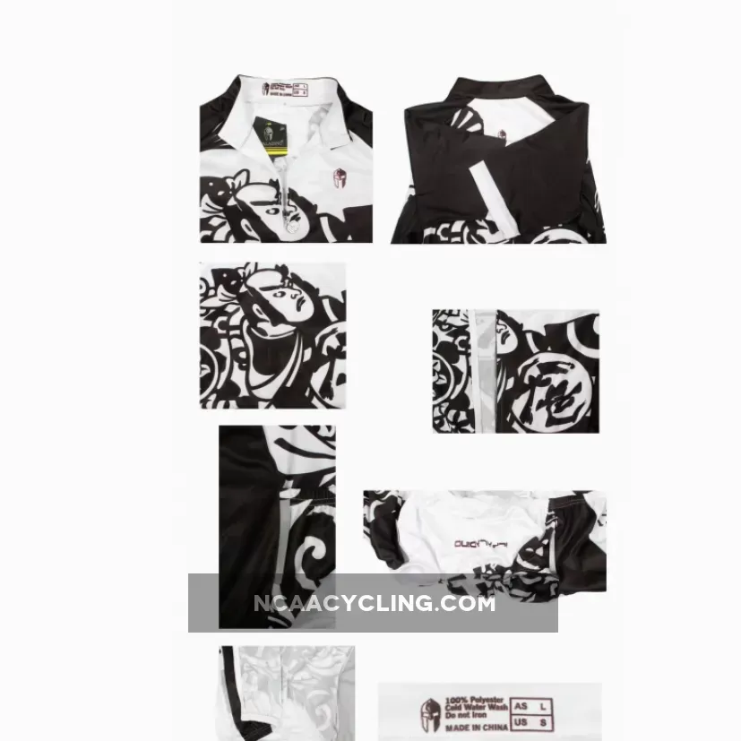 Ilpaladino Traditional Japanese Samurai Cycling Sport Breathable Black&White Jersey Men's Short-Sleeve Bicycling Shirts Summer Quick Dry Apparel Outdoor Sports Gear Leisure Biking T-shirt Wear NO.687
