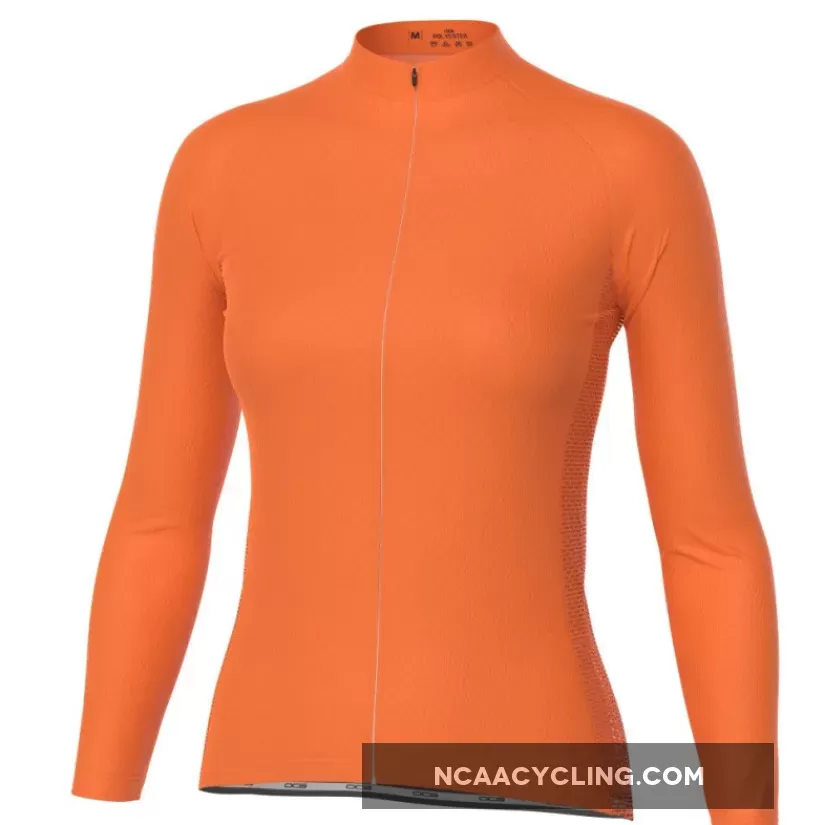 Women's High Viz Plain Colour Long Sleeve Cycling Jersey